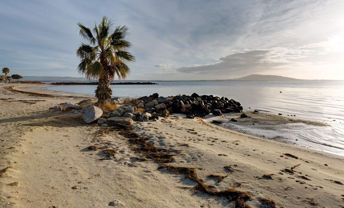 Une vue de la plagette de Mèze en hiver.